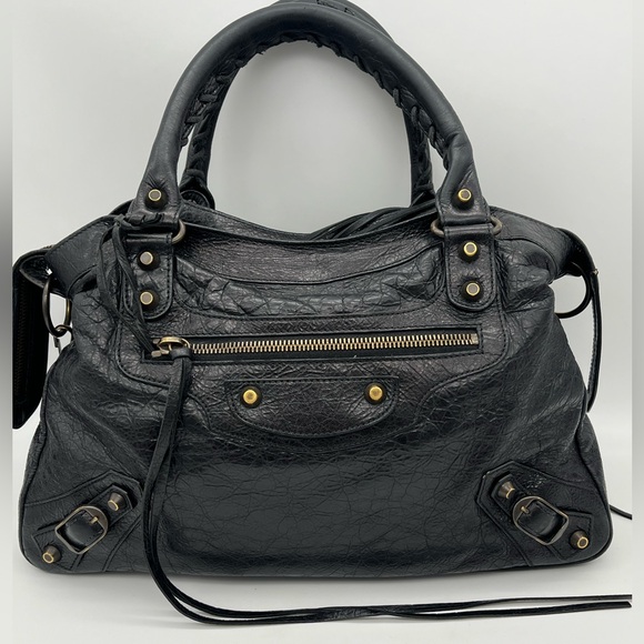 Balenciaga Handbags - Balenciaga- Classic City Bag in Black w/ Dark Brass Hardware. Crossbody option.